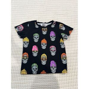 Colorful Skull Print Kids Tee